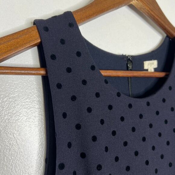 J Crew Navy Blue Polka Dot Sleeveless Dress Women’s S Classic Preppy - Picture 5 of 8